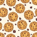Choco chip cookie seamless pattern