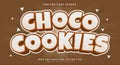 Choco Cookies 3D editable text effect Royalty Free Stock Photo