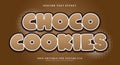 Choco Cookies editable text effect Template Royalty Free Stock Photo