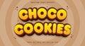 Choco Cookies Editable Text Effect Template Royalty Free Stock Photo