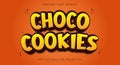 Choco Cookies editable text effect Template Royalty Free Stock Photo