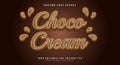 Choco Cream 3d editable text effect template Royalty Free Stock Photo