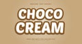 Choco Cream 3D editable text effect Template Royalty Free Stock Photo