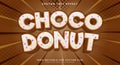 Choco Donut 3d editable text effect Royalty Free Stock Photo