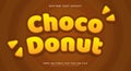 Choco Donut 3d editable text effect Royalty Free Stock Photo