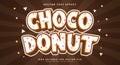 Choco donut editable text effect Template Royalty Free Stock Photo