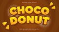 Choco Donut editable text effect template Royalty Free Stock Photo