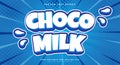 Choco Milk 3d editable text effect Royalty Free Stock Photo