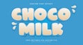 Choco Milk 3d editable text effect Template Royalty Free Stock Photo
