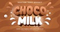 Choco Milk editable text effect Template Royalty Free Stock Photo