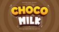Choco Milk editable text effect Template Royalty Free Stock Photo