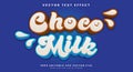 Choco Milk editable text effect Template Royalty Free Stock Photo