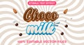 Choco Milk editable text Royalty Free Stock Photo