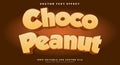 Choco Peanut editable text effect Royalty Free Stock Photo