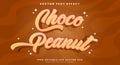 Choco Peanut editable text effect template Royalty Free Stock Photo