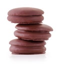 choco pie chocolate biscuits isolated on white Royalty Free Stock Photo