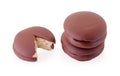 choco pie chocolate biscuits on white Royalty Free Stock Photo