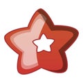 Choco star biscuit icon, cartoon style