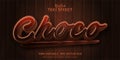 Choco text, cartoon style editable text effect