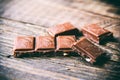 Chocolade on wooden table