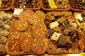 Chocolat, sweets and cookies at the market