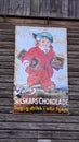 Old chocolate advertorial at Maihaugen Open Air museum in Lillehammer in Norway