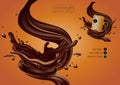 Chocolate advertising design, high detailed realistic illustrat