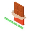 Chocolate allergen free icon, isometric style