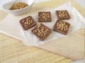 Chocolate with almond brittle