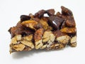 Chocolate almond nougat . Royalty Free Stock Photo