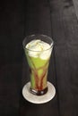chocolate avocado juice with vanilla ice cream Royalty Free Stock Photo
