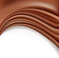 chocolate background with soft creamy waves melting on white. vector illustration Royalty Free Stock Photo