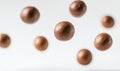 A chocolate ball is flying through the air Royalty Free Stock Photo