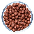 Chocolate balls isolated on a white background. Quick breakfast. High quality photo, full depth of field. File contains clipping Royalty Free Stock Photo