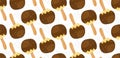 Chocolate banana icecream seamless pattern flat