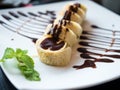 Chocolate banana roll Royalty Free Stock Photo