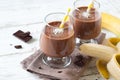 Chocolate banana smoothie Royalty Free Stock Photo