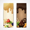 Chocolate banners vertical Royalty Free Stock Photo