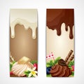 Chocolate banners vertical Royalty Free Stock Photo