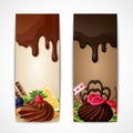 Chocolate banners vertical Royalty Free Stock Photo