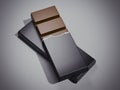 Chocolate bar in black wrapper. 3d rendering