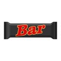Chocolate bar of candy bar isolated on white background. Sweet snack bar package template. Dessert food vector