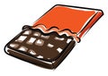 Chocolate bar, illustration, vector Royalty Free Stock Photo