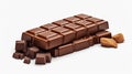 Chocolate Bar Look Dilicious on Blurry White Background