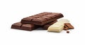 Chocolate Bar Look Dilicious on Blurry White Background