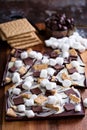 Chocolate bar with marshmallows Royalty Free Stock Photo