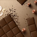 Chocolate bar with nuts Royalty Free Stock Photo