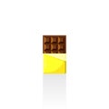 Chocolate bar in opened wrapped vector graphics