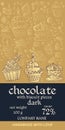 Chocolate bar package design with pastry on golden background. Invitation or greeting card. Easy editable packaging template Royalty Free Stock Photo