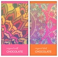 Chocolate bar package designs with ethnic floral ornament. Beautiful collection. Easy editable packaging template Royalty Free Stock Photo